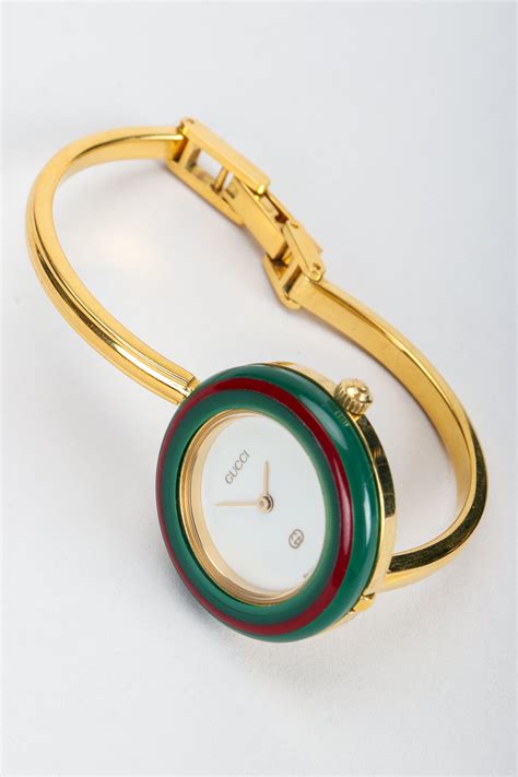 value of vintage gucci bangle bracelet watch with interchangeable face|vintage gucci watch 1980s.